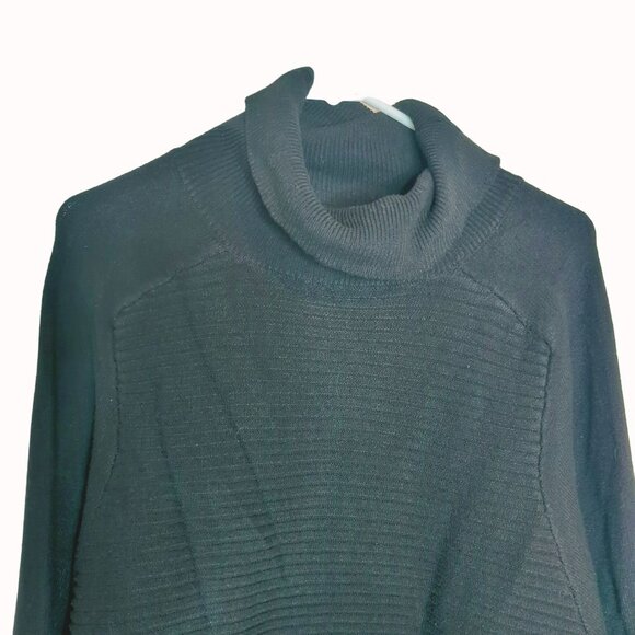 Eloquii Womens Plus Black Cowl Neck Sweater Size 22/24 Ribbed Pattern - Picture 3 of 7